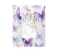 Picture Frame Ink Purple Butterfly, Wooden Photo Showcaser Home Decor, Photo Collage Frame for Wall and Desktop 4x6inch