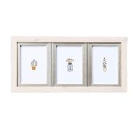 Picture Frame, Mom Rectangular Photo Frame 3grids One-Piece Combination Picture 5 Inch Polymer Display Living Room Bedroom Desk(White+Silver)