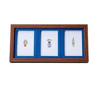 Picture Frame, Mom Rectangular Photo Frame 3grids One-Piece Combination Picture 5 Inch Polymer Display Living Room Bedroom Desk(Light Brown+Basket)