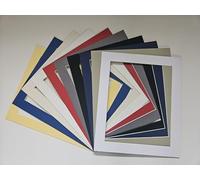 Picture Frame Mounts,Available in packs of 5 or 10, Assorted Colours, Blacks/Whites/Greens/Reds/Blues/Browns (10, 9"x7" to fit 7"x5" Print)
