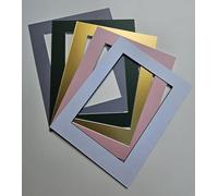 Picture Frame Mounts,Available in packs of 5 or 10, Assorted Colours, Blacks/Whites/Greens/Reds/Blues/Browns (5, 14"x11" to fit A4 Print)