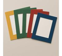 Picture Frame Mounts,Available in packs of 5 or 10, Assorted Colours, Blacks/Whites/Greens/Reds/Blues/Browns (5, 12"x10" to fit 9"x7" Print)