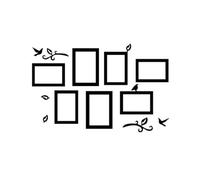 Picture Frame Tree PVC Black Carved Wall Sticker Removable