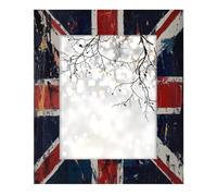 Picture Frame Union Jack Vintage, Wooden Photo Showcaser Home Decor, Photo Collage Frame for Wall and Desktop 8x10inch