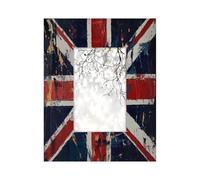 Picture Frame Union Jack Vintage, Wooden Photo Showcaser Home Decor, Photo Collage Frame for Wall and Desktop 4x6inch