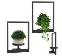 Picture Frame Wall Plant Holder, Plant Frames Wall Decor for Pots, Outdoor Wall-Mounted Plant Rack, Stylish Picture Frame Plants Metal Holder for and Little Pot (Pot Not Included)