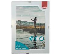 Picture Frames A4 Clip Frame Frameless Photo Poster Certificate Frame with Crystal Clear Perspex Acrylic (A4-297 x 210 mm) x1 Black, Pack of 1