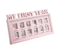 Picture Frames Baby My First Year Photos Frame Multi-Photo Photo Moments Keepsake Picture Frame Girls Boys Photo Impression Kit Album Newborn Baby Shower Frame Birthday Xmas Memories Christening Gift…