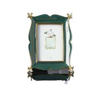 Picture Frames Creative Photo Frame Vintage Golden Ginkgo Leaf Resin Photo Frame Crafts Personalized Home Decoration Ornaments Gifts(A)