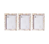 Picture Frames Photo Frame Mother of Pearl Chic Shabby Vintage Wooden Handicrafts Home Handmade Natural Classic Size 5x7 Inch - Set of 3 Pieces