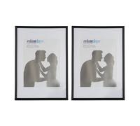 Relaxdays Photo Frame Set of 2, 20 x 30 cm, Passepartout 15 x 20 cm, Standing or Hanging, Black