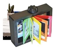 Picture Frames - Picture Turn Book Frame | 360 Degree Hand Crank 12-Card Holder Turning Ornaments Table Decoration Home Bedroom Living Room Couple Fathers Day