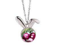 Picture Fresh Temperate Vageable Onion Rabbit Necklace Pendant Bunny Animal Jewelry Gift