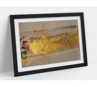 Picture Gustav Klimt Beethoven Friez Framed Wall Art Print Picture - A2 - Black Frame