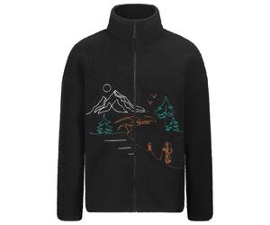 Picture - Hafdals Embroidered Zip Black - S - Fleece
