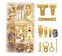 Picture Hangers,Picture Hanging Kit Heavy Duty,Picture Hooks,with Picture Wire, Nails, Sawtooth, D Ring, Screw Eyes,for Picture Frame Fixing(282 Pieces)