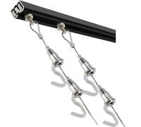 Picture Hanging Cord with Hard Wall Hooks 80cm Rail Track for Photo Frames & Flower Pots Art Display Solution & Stylish Hanging System White