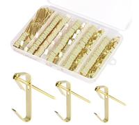 Picture Hanging Kit 230 Pieces, Picture Hangers Holds 10LB 20LB 30LB, Heavy Duty Picture Hanging Hooks with Nails for Hanging Pictures on Drywall Wooden Wall, Gold