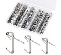 Picture Hanging Kit 230 Pieces, Picture Hangers Holds 10LB 20LB 30LB, Heavy Duty Picture Hanging Hooks with Nails for Hanging Pictures on Drywall Wooden Wall, Silver