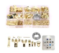Picture Hanging Kit, 250Pcs Picture Hanging Hooks and Wire Plasterboard Pictures Hooks Pictures Frame Hooks Heavy Duty Assorted Picture Hangers for Home Office Frames Paintings Mirrors