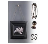 Picture Hanging Kit - Brass Wall-mounted Frame Hangers and Cable Bracket Tools for Gallery Art Display