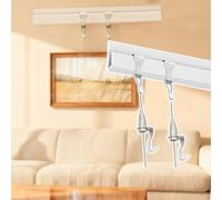 Picture Hanging kit Invisible Art Hanging Metal Rails, White Aluminum Picture Track System, Discreet Gallery Hanger Kit to Showcase Paintings & Canvases(1.5m/4.9ft Cable,85"/216cm Rail)