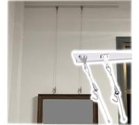 Picture Hanging Kit , Picture Hanging Kit White Aluminum Track Adjustable Hooks 30-50 Inch Tracks 1-3m Cables(46"/116.8cm Track,3.3'/1m Cable)