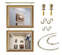 Picture Hanging Kit with Chains and Hooks, Adjustable Art Display System for Wall Decor and Frame Mounting