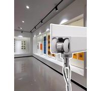 Picture Hanging Kit with Rail Hooks - 57" Track & 1.6' Cable, White Art Display System for Wall Hangers, Perfect for Photos, Artwork, Party Decor & Gallery Exhibition