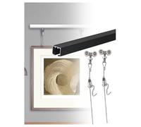 Picture Hanging Kit with Steel Cords, Easy Installation for Art Display, Ceiling Mount Photo Rail Track Solution
