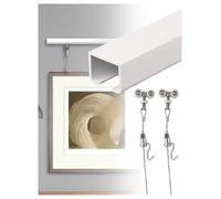 Picture Hanging Kit with Steel Cords, Easy Installation for Art Display, Ceiling Mount Photo Rail Track Solution