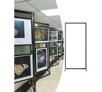 Picture Hanging Stand, Movable Folding Adjustable Metal Display Stand for Art and Posters, Indoor Outdoor Use