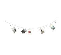 Picture Hanging String 156.5cm 61.6in Photo Hanging Display with 12 Photo Clips Holders and String for Notes and Artworks Wall Decoration Memorandum Postcard Recording
