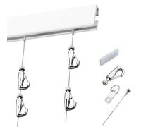 Picture Hanging System Set, Picture Hanging System Aluminum Rail 50-250cm with Rope 0.5-2m and Hardware Kit(50cm/19.6in/1.6ft,Rope 0.5m)