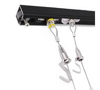 Picture Hanging System Set, Picture Hanging System Kit with Cuttable Rail 1-3m Steel Cables Ceiling Wall Mount 5 Pcs(Ceiling Mount,1.5m/4.9ft Cable)
