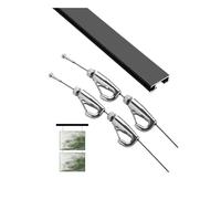 Picture Hanging Track and Photo Display Rail Kit for Gallery Exhibition | Adjustable Hooks for Modern Mirror Hanging