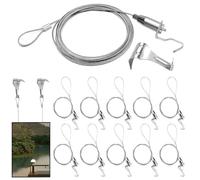 Picture Hanging Wire, 10 PCS 2m × Φ1.5 mm Stainless Steel with Wire Picture Rail Hooks and Wire Adjustable Hook & Rail Moulding Hook for Hanging Picture Frame, Photos, Mirror Holds Up to 40 KG