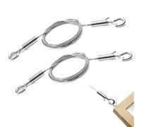 Picture Hanging Wire Heavy Duty Adjustable Picture Wire with Hooks, MEOAlBkey 2Pcs 2mx1.5mm Stainless Steel Picture Hanging Wire Kit Max Load 50lbs for Photo Frames Mirrors Potted Plants and Artworks