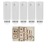 Picture Hooks Heavy Duty Large, 5 Pcs Picture Hanging Hook No Nails with Removable Adhesive Strips Universal Frame Hanger Self Adhesive Damage Free Hanging Hooks for Hanging Pictures Frames Decor