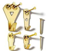 Picture Hooks Heavy Duty with Nails - Hanging Kit (50 30 20 10 lbs) for Pictures, Mirrors, Clocks on Plasterboard, Drywall, Hardwall - Sturdy, 4-Size, Minimal Damage