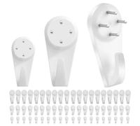 Picture Hooks, Non-Trace Picture Hook for Hard Wall, Picture Hanging Kit for Picture Frame Fixing, Assorted Picture Hanger Set for Plasterboard Walls Drywall Concrete Wall (A-60Pcs)