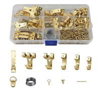 Picture Hooks, Picture Hanging Kit, 250 Pcs Picture Hanging Hooks, Picture Hooks for Plasterboard Walls with Pictures Wire, Nails, Sawtooth, D Ring, Screw Eyes