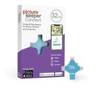 Picture Keeper Connect for iPhone, Android, USB-C, PC & Mac - 32GB USB Stick Backup for Photos, Videos, Flash Drive Memory Backup - 32GB, Turquoise