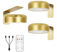 Picture Light for Wall with 2500mAh Rechargeable Battery,Wireless Painting Art Display Lighting for Portait Frame Gallery Poster with Remote,3 Lighitng Colors&Dimmable Timer for Living Room Bedroom
