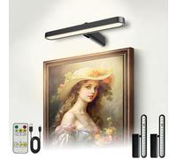 Picture Lights for Wall Battery Operated 4800mAh, 10inch Rechargeable Display Light with Remote/Rotatable, Dimmable/3CCT LED Art Cordless Lamp for Painting/Gallery Artwork/Portraits/Frame/Poster 2Pack