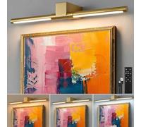 Picture Lights for Wall Battery Operated, Wireless Rechargeable Lights for Pictures on Wall with 3 Color Dimmable Remote for Painting Gallery Dartboard Poster Bedroom Frame Art Decor - Gold 24 inch