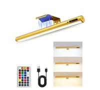 Picture Lights for Wall, RGB Battery Operated LED Wall Lights with Remote, 3 Color Temps Magnetic Rechargeable Picture Light with Memory Mode, Dimmable & Timing for Pictures, Dartboard, Frame, Gallery