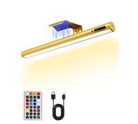 Picture Lights for Wall, RGB Battery Picture Lights with Remote, 3 Color Temps, Timing & Dimmable, Magnetic Rechargeable LED Wall Lights with Memory Function for Pictures for Dartboard, Frame, Gallery