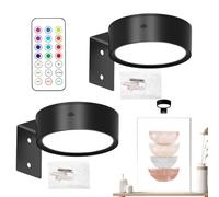 Picture Lights - Wireless Wall Lamp, Adjustable Frame Spotlight, Battery Art Fixture | Color Changing Mood Enhancement Setting, Dimmable Remote Controlled Brightness for Living Room Interior