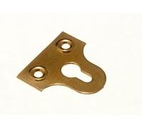 PICTURE MIRROR HANGING ROUND GLASS PLATE BRASS PLATED SLOTTED 32MM ( pack 10 )